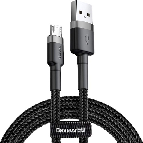 Кабель Baseus Baseus Cafule Cable USB to MicroUSB 2m Grey/Black (CAMKLF-CG1) - придбати в Дніпрі, Україні: ціна, характеристики | інтернет-магазин TOUCH