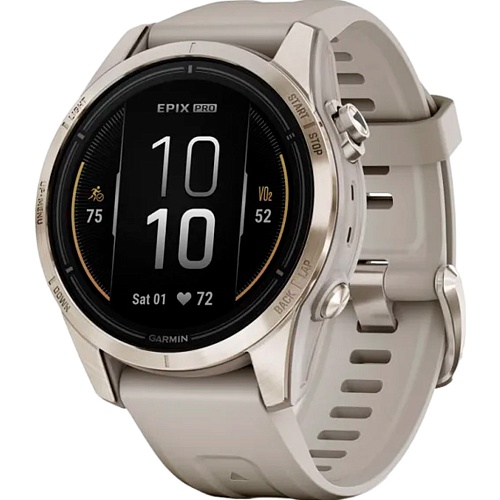 Смарт-часы Garmin Epix Pro (Gen 2) Sapphire Edition 42mm Soft Gold with Light Sand Band (010-02802-10)