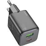 Сетевое зарядное устройство Hoco N41 Almighty 20W USB-A + USB-C Black (617024)