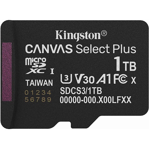 Карта пам'яті Kingston microSDXC Canvas Select Plus 1Tb Class 10 UHS-I U3 А1 V30 (SDCS3/1TBSP) - придбати в Дніпрі, Україні: ціна, характеристики | інтернет-магазин TOUCH