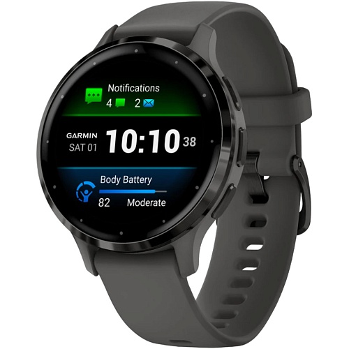 Смарт-годинник Garmin Venu 3S Slate Stainless Steel Bezel with Pebble Gray Case and Silicone Band (010-02785-00/50) - придбати в Дніпрі, Україні: ціна, характеристики | інтернет-магазин TOUCH