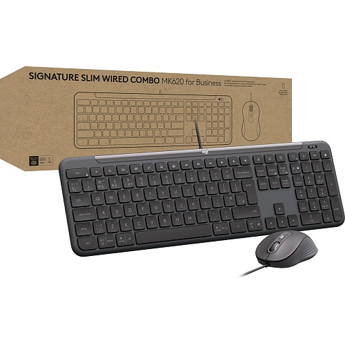 Комплект (клавиатура + мышь) Logitech Signature Slim MK620 Combo for Business Graphite (920-013349)