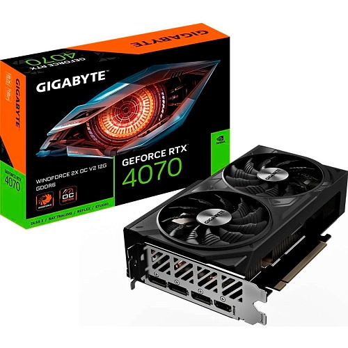 Видеокарта Gigabyte GeForce RTX 4070 Windforce 2X OC 12G (GV-N4070WF2OC-12GD) EU