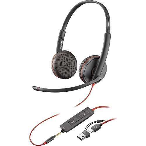 Компьютерная гарнитура Poly Blackwire 3225 USB-A/C/3.5mm (8X229AA)
