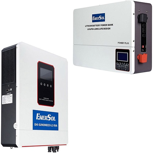 Гибридный солнечный инвертор EnerSol EHI-SUNONECO6.2KW + АКБ EnerSol EB-SK LiFePO4 5120Wh