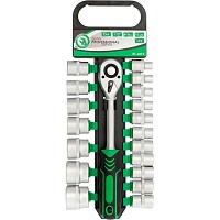 Набор торцевых головок с трещоткой Intertool ET-6019 19шт Набор торцевых головок с трещоткой Intertool ET-6019 19шт