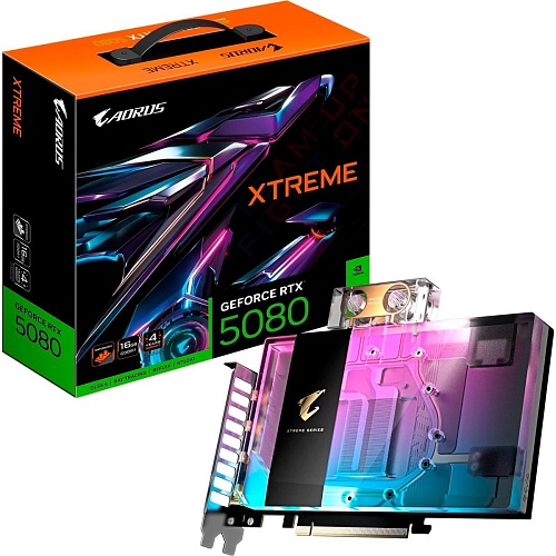 Видеокарта AORUS GeForce RTX 5080 XTREME WATERFORCE WB 16GB (GV-N5080AORUSX WB-16GD) EU