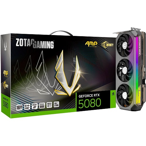 Відеокарта Zotac Gaming GeForce RTX 5080 AMP Extreme INFINITY 16GB (ZT-B50800B-10P) EU - придбати в Дніпрі, Україні: ціна, характеристики | інтернет-магазин TOUCH