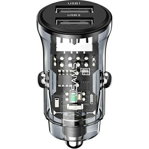 Автомобільний зарядний пристрій Usams US-CC162 C31 Dual USB-A+USB-A 15W Transparent - придбати в Дніпрі, Україні: ціна, характеристики | інтернет-магазин TOUCH