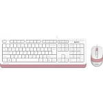 Комплект (клавиатура + мышь) A4Tech Fstyler F1010 White/Pink