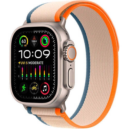 Смарт-часы Apple Watch Ultra 2 49mm Natural Titanium Case with Orange/Beige Trail Loop S/M (MRF13)