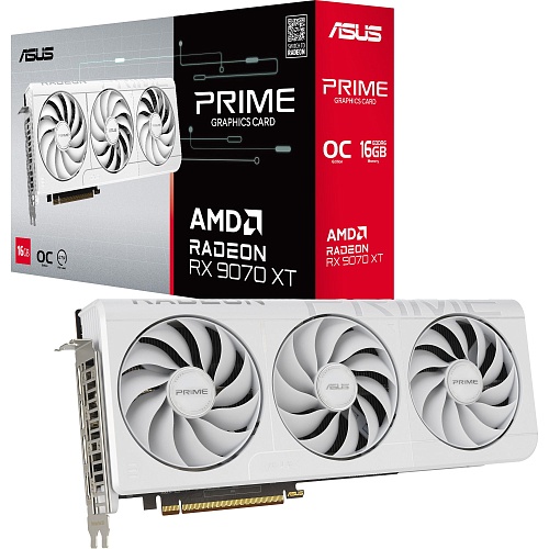 Відеокарта Asus Prime Radeon RX 9070 XT OC Edition 16GB White (PRIME-RX9070XT-O16G-WHITE) EU - придбати в Дніпрі, Україні: ціна, характеристики | інтернет-магазин TOUCH