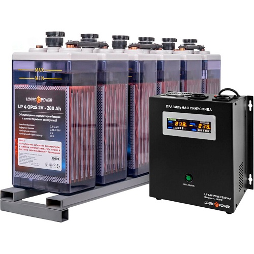 Источник бесперебойного питания (ИБП) LogicPower UPS 2500VA + 12шт. х АКБ LP 4 OPzS 2V 280Ah (19671)