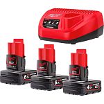 Акумулятори до електроінструменту + зарядний пристрій Milwaukee M12 NRGO1-643 (4932492932)