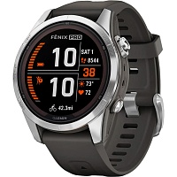 Смарт-часы Garmin Fenix 7S Pro Solar Edition Silver with Graphite Band (010-02776-00)