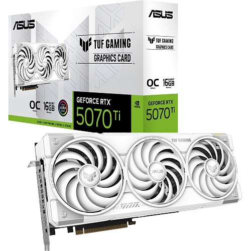 Відеокарта Asus TUF Gaming GeForce RTX 5070 Ti OC 16GB White (TUF-RTX5070TI-O16G-WHITE-GAMING) UA - придбати в Дніпрі, Україні: ціна, характеристики | інтернет-магазин TOUCH