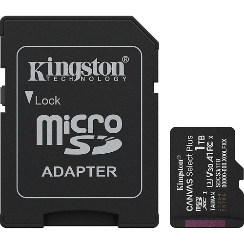 Карта пам'яті Kingston microSDXC Canvas Select Plus 1Tb Class 10 UHS-1 А1 + SD адаптер (SDCS3/1TB) - придбати в Дніпрі, Україні: ціна, характеристики | інтернет-магазин TOUCH