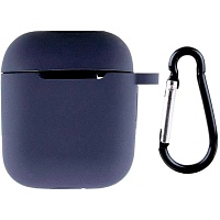 Чехол Silicone Case + Carabine для Apple AirPods Midnight Blue Чехол Silicone Case + Carabine для Apple AirPods Midnight Blue