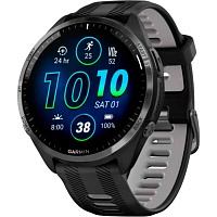 Смарт-часы Garmin Forerunner 965 Titanium Bezel with Black Case and Black/Powder Gray Silicone Band (010-02809-00/10)