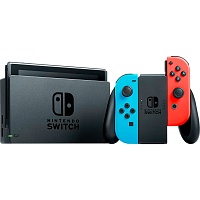 Портативная игровая консоль Nintendo Switch V2 (HAC-001-01) with Neon Blue and Neon Red Joy-Con