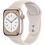Смарт-годинник Apple Watch Series 8 41mm Starlight Aluminum Case with Starlight Sport Band M/L (MNUF3)