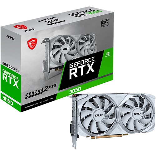 Видеокарта MSI GeForce RTX 3050 VENTUS 2X XS WHITE OC 8GB (RTX 3050 VENTUS 2X XS WHITE 8G OC) UA