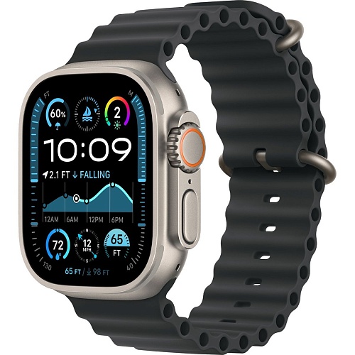Смарт-годинник Apple Watch Ultra 2 49mm Natural Titanium Case with Black Ocean Band (MXTL3) - придбати в Дніпрі, Україні: ціна, характеристики | інтернет-магазин TOUCH
