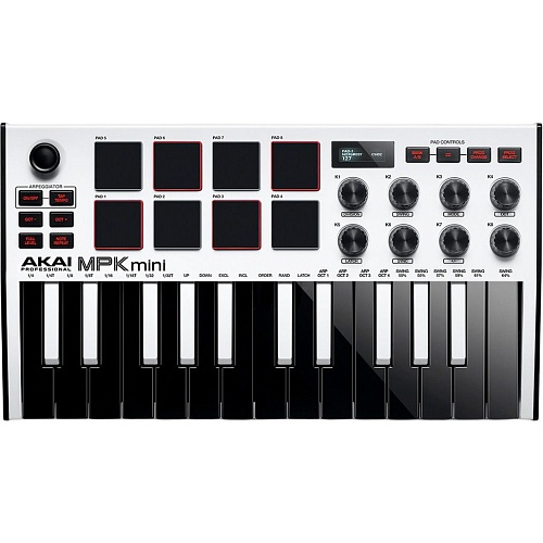 MIDI-клавиатура AKAI MPK MINI MK3 White (SUP_MC2928)