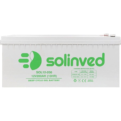 Аккумулятор Solinved GEL 12V (12V/200Ah/2400Wh) (SLG200-12)