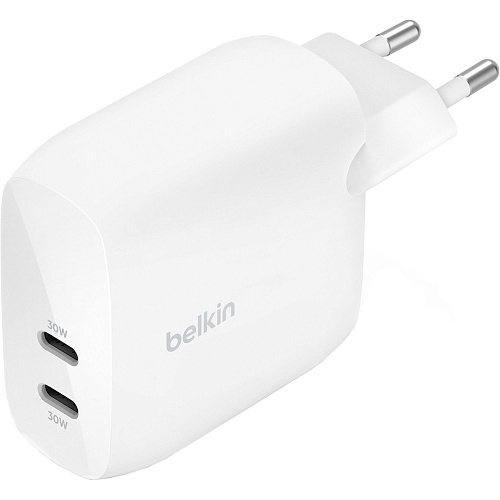 Сетевое зарядное устройство Belkin Boost Up Charge Pro Dual USB-C 60W White (WCB010VFWH) Сетевое зарядное устройство Belkin Boost Up Charge Pro Dual USB-C 60W White (WCB010VFWH)