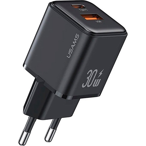 Сетевое зарядное устройство Usams US-CC189 30W Black (CC189TC01)