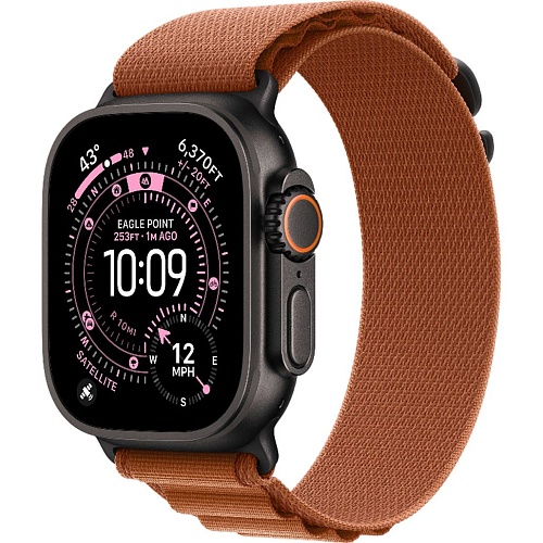 Смарт-часы Apple Watch Ultra 3 49mm Black Titanium Case with Terra Cotta Alpine Loop Small (MF254+MG9D4)