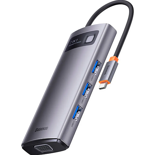 USB-хаб Baseus Metal Gleam Series 7-in-1 Gray (WKWG040013)