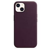 Чехол Leather Case с MagSafe для Apple iPhone 13 (6.1) (Dark Cherry) ААА