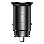Автомобильное зарядное устройство Baseus Circular Metal PPS 30W Support VOOC USB (CCYS-C01) Black