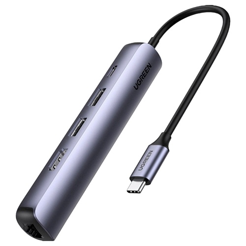 USB-хаб Ugreen CM418 5 в 1 USB-C / 2xUSB 3.0 / 1x4K HDMI / 1xUSB Type-C / RJ-45 (10919)
