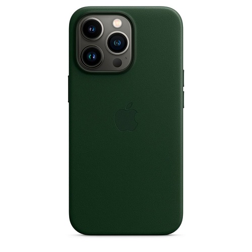 Чехол Leather Case с MagSafe для Apple iPhone 13 Pro (6.1) (Sequoia Green) ААА