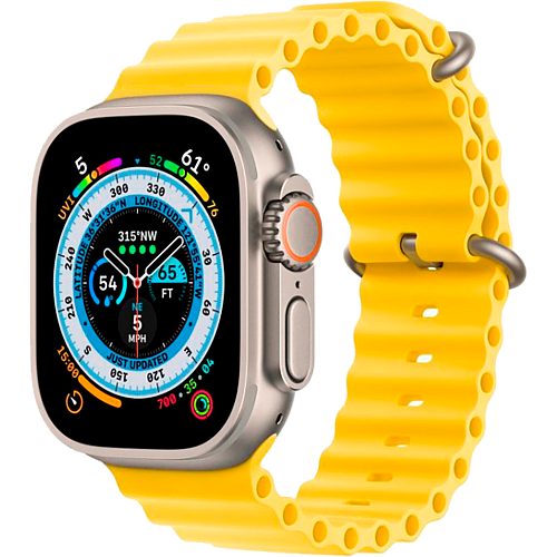 Смарт-часы Apple Watch Ultra 49mm Titanium Case with Yellow Ocean Band (MNH93/MNHG3)