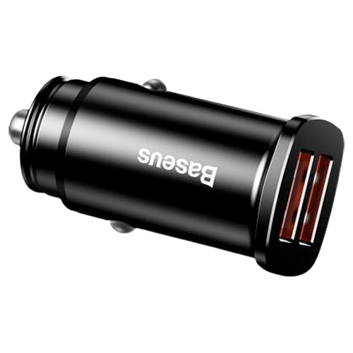 Автомобильное зарядное устройство Baseus Square metal QC3.0 double USB 5A 30W Black (CCALL-DS01)
