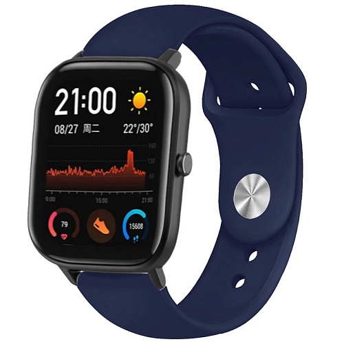 Універсальний ремінець Silicone Band для Xiaomi Amazfit Bip 20mm Dark/Blue - придбати в Дніпрі, Україні: ціна, характеристики | інтернет-магазин TOUCH
