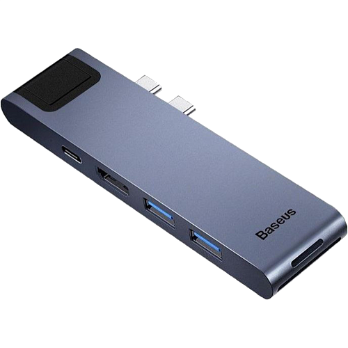USB-хаб Baseus Thunderbolt C+Pro 7-in-1 Smart Hub Gray (CAHUB-L0G)