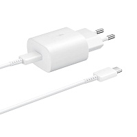 Сетевое зарядное устройство Samsung 25W PD Wall Charger + Cable USB-C to USB-C White (EP-TA800XWEGRU) Сетевое зарядное устройство Samsung 25W PD Wall Charger + Cable USB-C to USB-C White (EP-TA800XWEGRU)