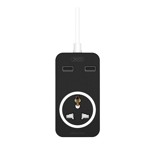 Сетевой фильтр XO WL03 2USB / 1 OUTLET / 10A (Black)