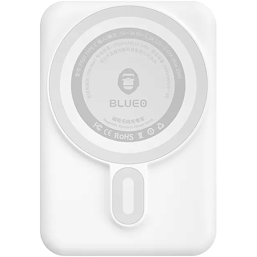 Внешний аккумулятор Blueo Magnetic Wireless Power Bank 20 Вт 10000 mAh White (P010WHT)