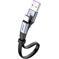 Кабель Baseus Simple HW Quick Charge Cable USB to USB-C 40W 0.23m Black (CATMBJ-BG1)