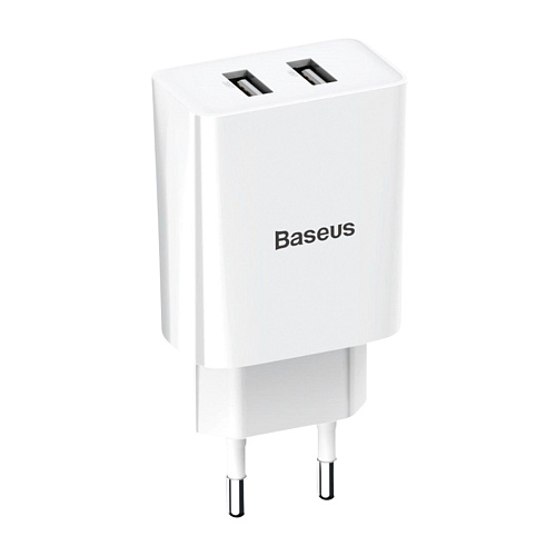 Мережевий зарядний пристрій Baseus Speed Mini 2USB 2.1A (CCFS-R02) White - придбати в Дніпрі, Україні: ціна, характеристики | інтернет-магазин TOUCH