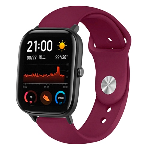Універсальний ремінець Silicone Band для Xiaomi Amazfit Bip 20mm Dark Maroon - придбати в Дніпрі, Україні: ціна, характеристики | інтернет-магазин TOUCH