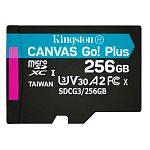 Карта памяти KINGSTON microSDXC Canvas Go Plus 256Gb Class 10 UHS-1 А2 V30 (R-170MB/s) без SD адаптера SDCG3/256GBSP