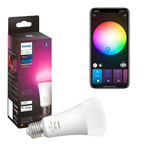 Умная лампочка Philips Hue E27 White and Color 1600лм 100Вт 13.5W ZigBee, Bluetooth, Apple HomeKit (929002471601)
