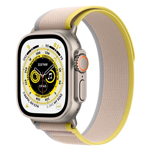 Смарт-годинник Apple Watch Ultra 49mm Titanium Case with Yellow/Beige Trail Loop M/L (MQF23/MQFU3) - придбати в Дніпрі, Україні: ціна, характеристики | інтернет-магазин TOUCH
